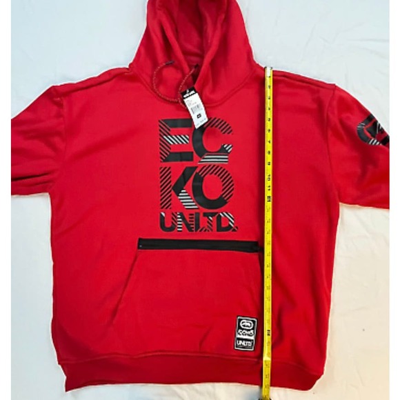 Ecko Unltd Distilled Red Fleece Pullover Hoodie  mens 170   Large - Picture 7 of 8